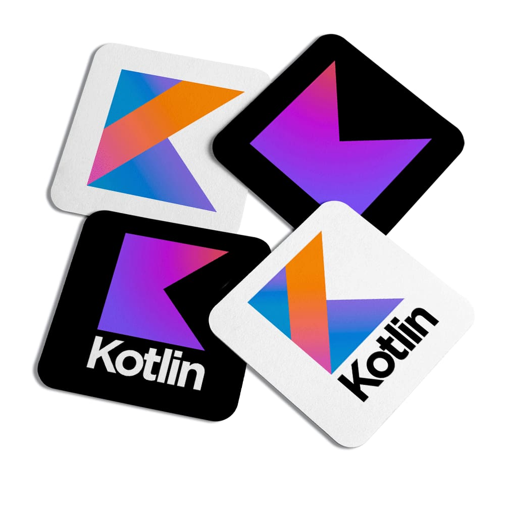 Porta copos Dev - Kotlin c/ 4pç de borracha