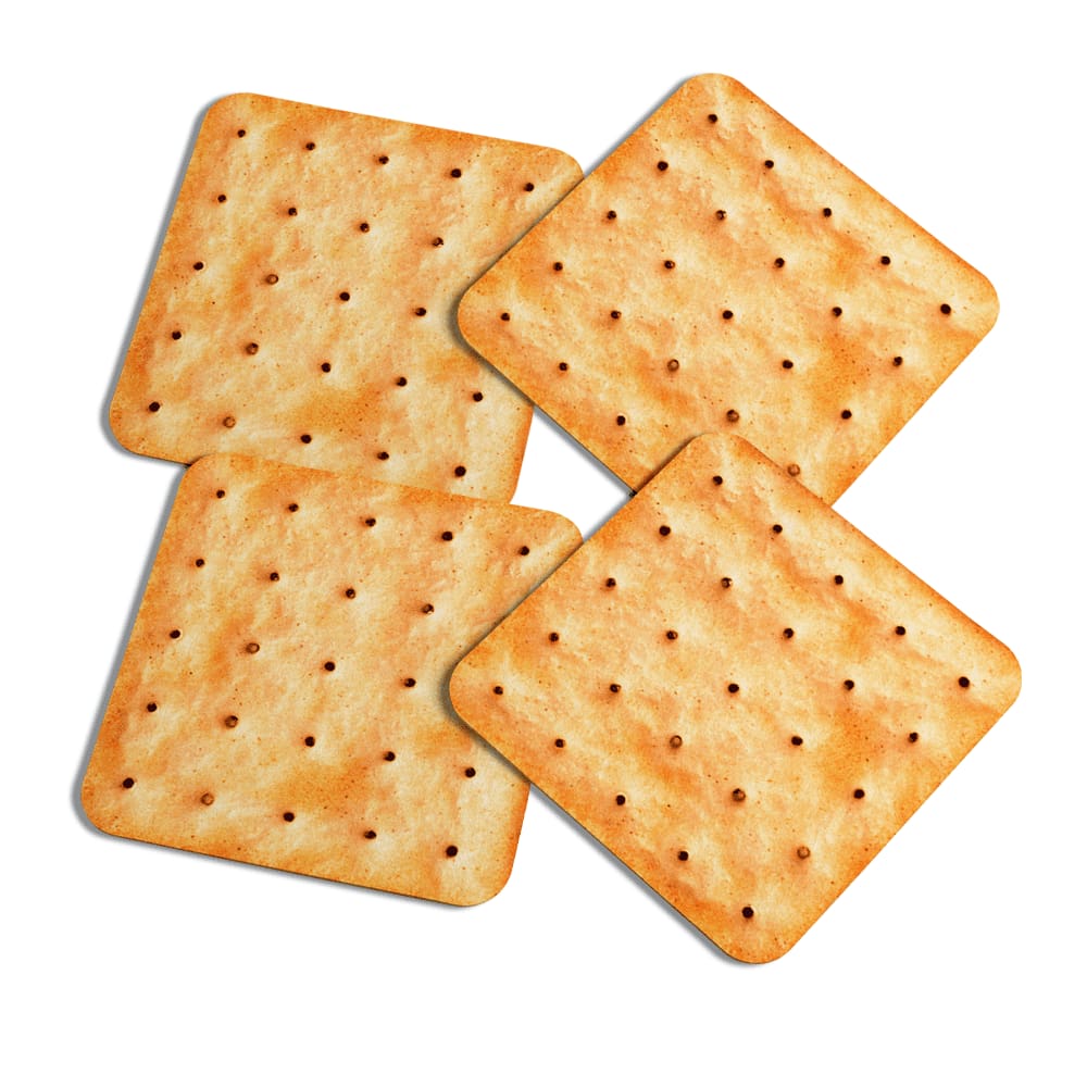 Porta copos Divertido - Biscoito Cream Cracker c/ 4pç