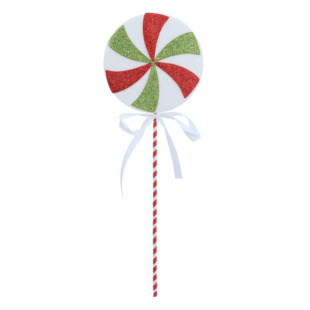 Galho Decorativo Candy Vrm/Bco/Vrd 43X12cm C/1Un 1003307