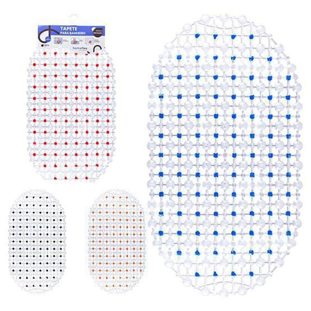 Tapete Pvc Oval Banheiro Com Ventosa Colors 63X34Cm Homeflex