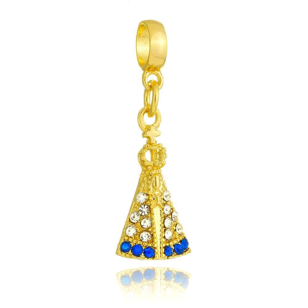 Pingente Berloque Nossa Senhora Aparecida Pandora Banhado a Ouro 18k - Premium