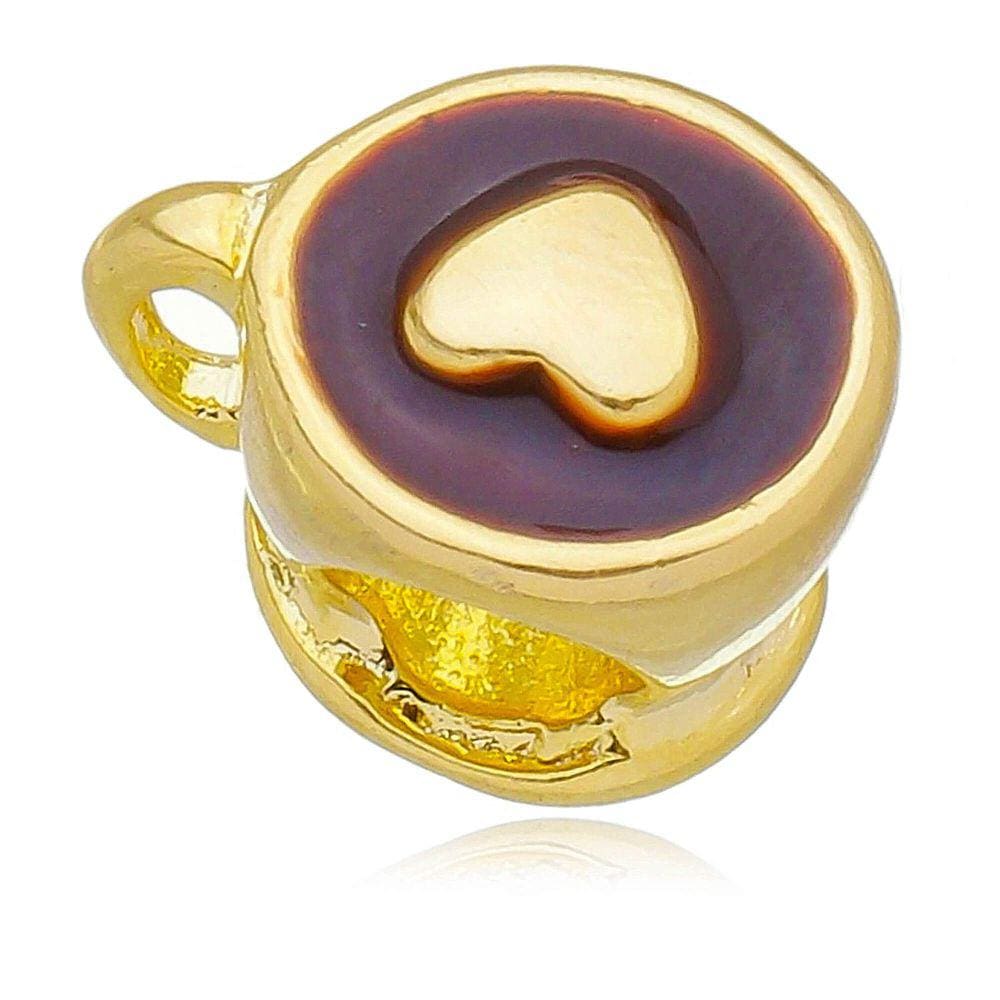 Berloque Xícara de Café Separador Pandora Banhado a Ouro 18k - Premium