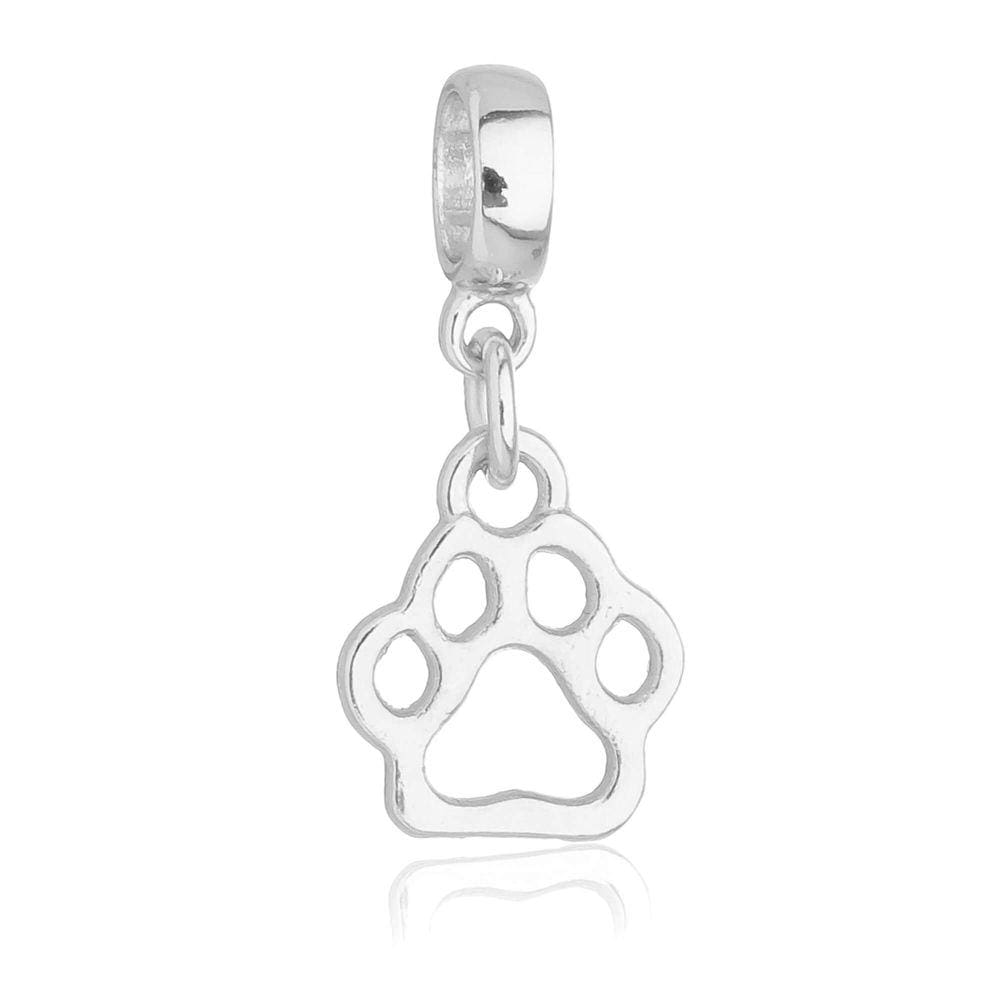 Pingente Berloque Pata Patinha De Cachorro Pandora Banhado a Prata 925 - Premium