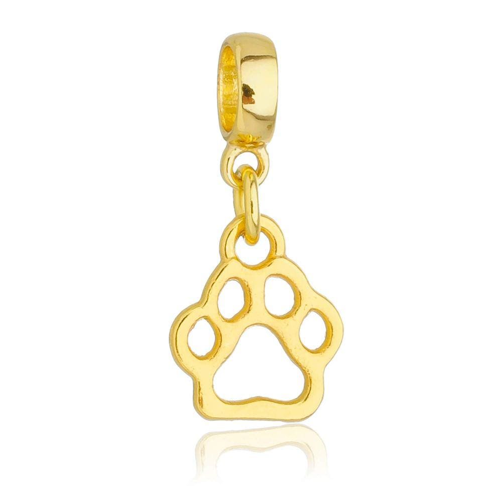 Pingente Berloque Pata Patinha De Cachorro Pandora Banhado a Ouro 18k - Premium