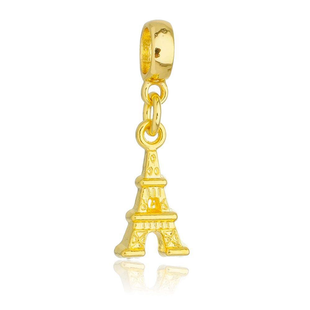 Pingente Berloque Torre Eiffel Paris Pandora Banhado a Ouro 18k - Premium