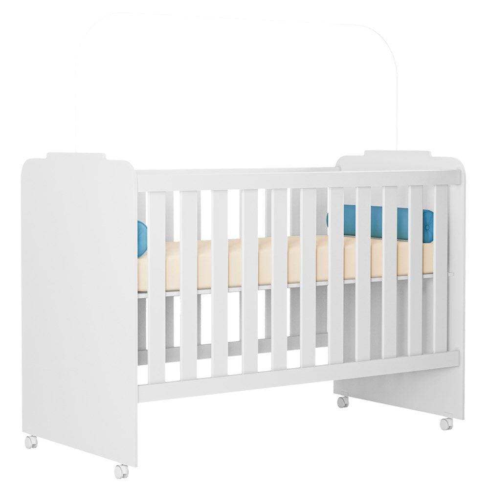 Berço Em MDF Com Rodizios 3450 Branco PLLA