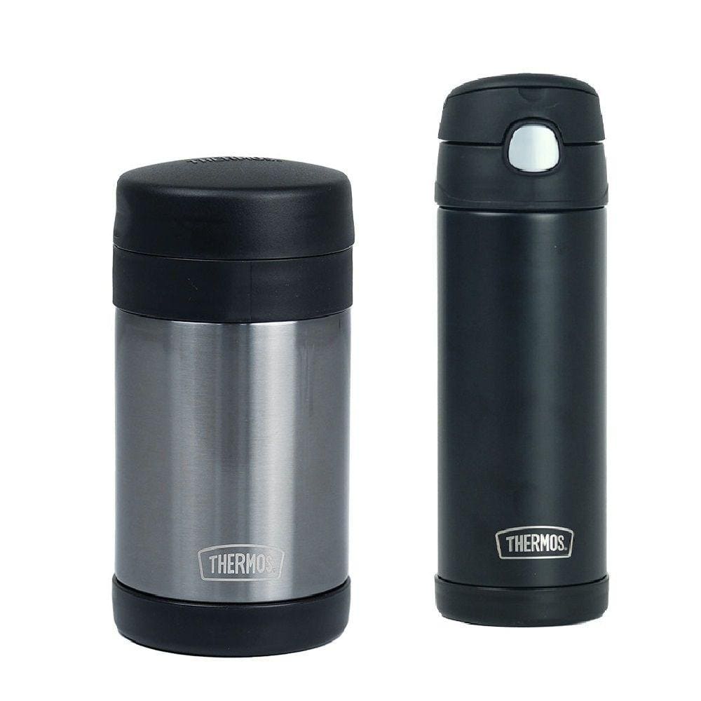 Pote Térmico + Garrafa Térmica Thermos Conjunto Preto