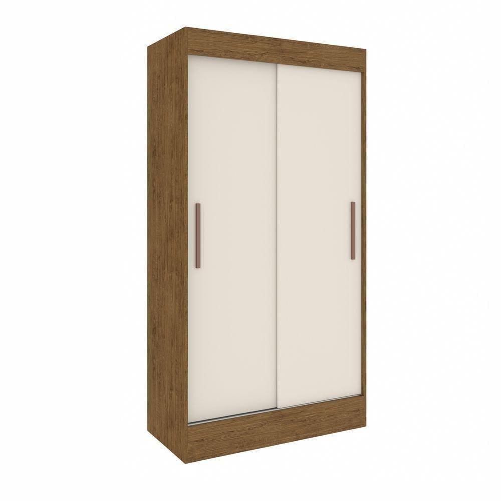 Guarda Roupa Lyon 2 Portas 2 Gavetas Off White/nogueira - Doripel
