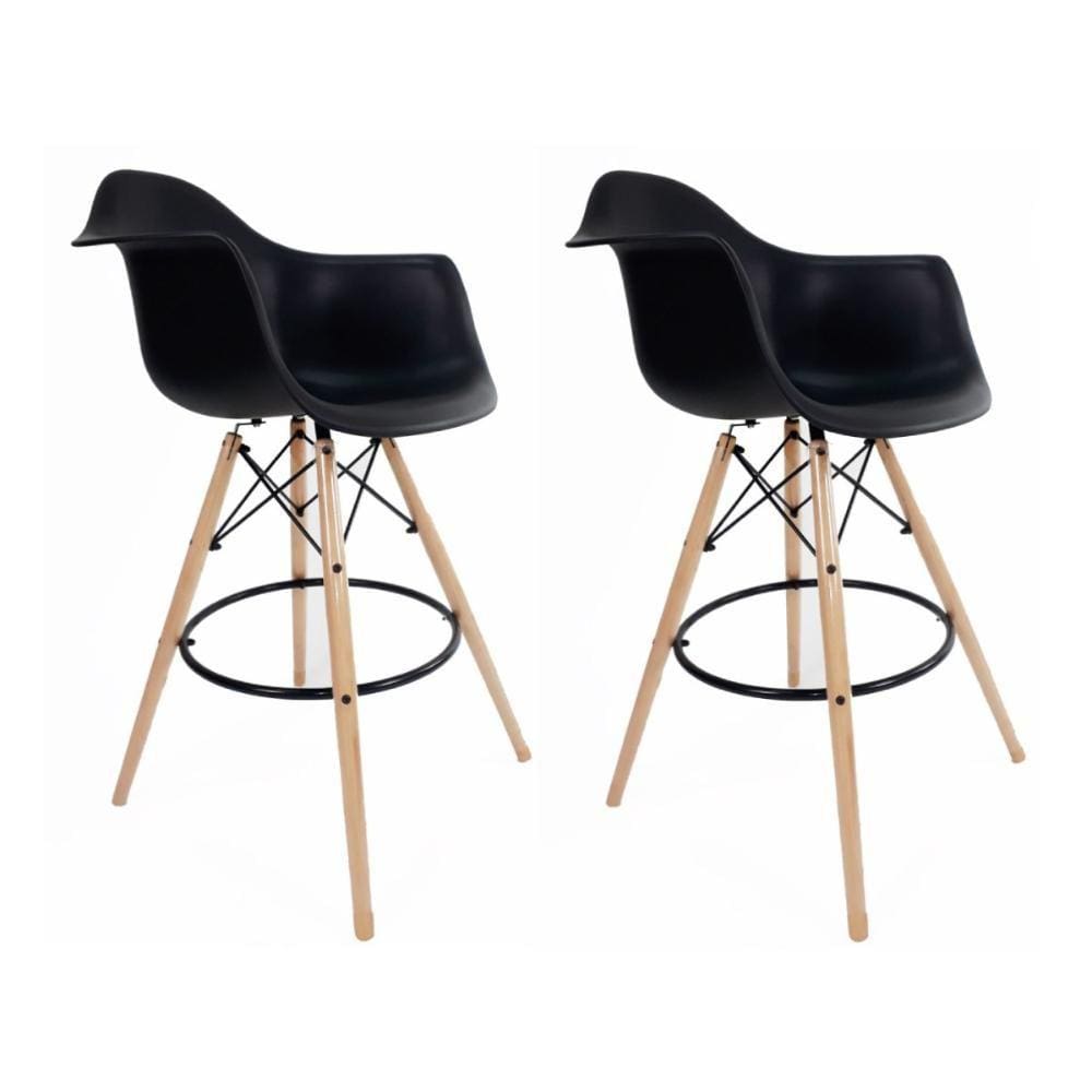 Conjunto 2 Banquetas com Braços Eames Preto