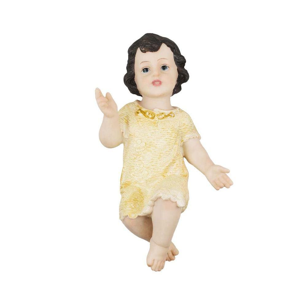 Imagem Enfeite Menino Jesus Solto Grande Roupa Bege - 30cm