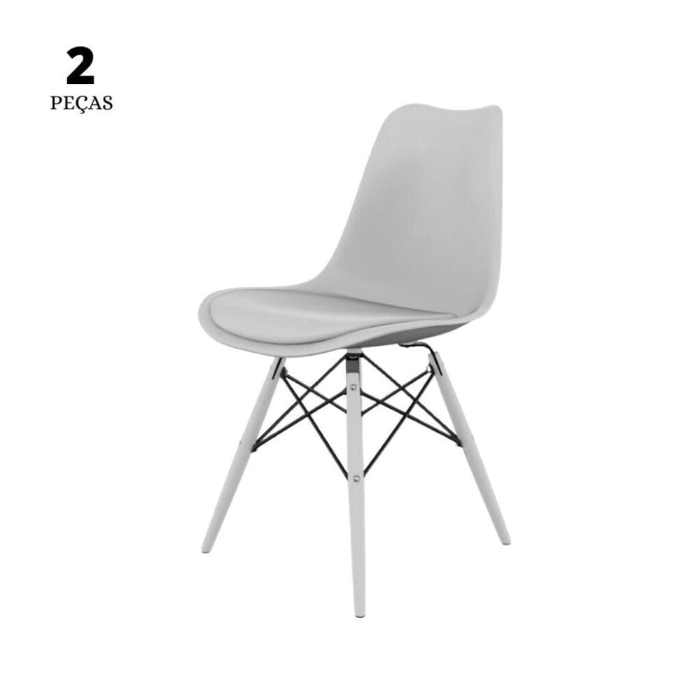 Conjunto Com 2 Cadeiras Saarinen Branca Base Em Polipropileno