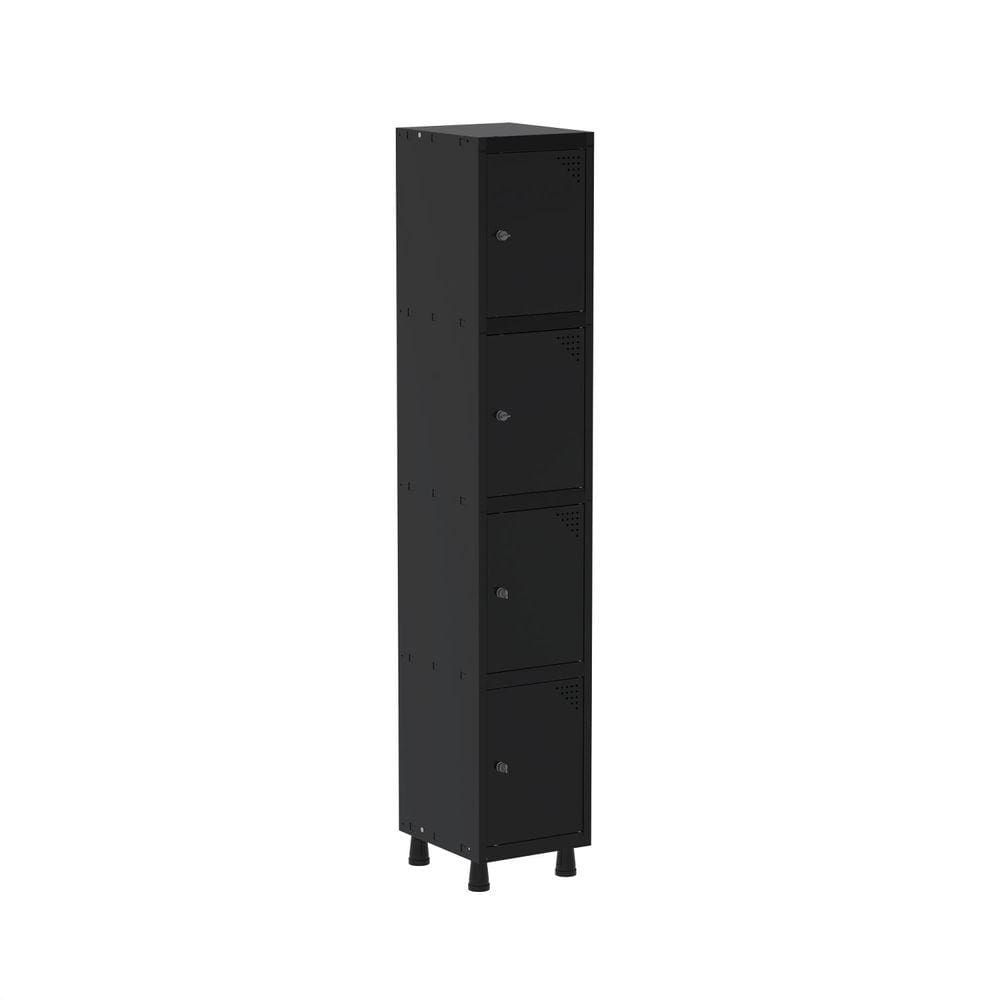 Armario Roupeiro 4 Portas Aço GRP 501/4 Preto