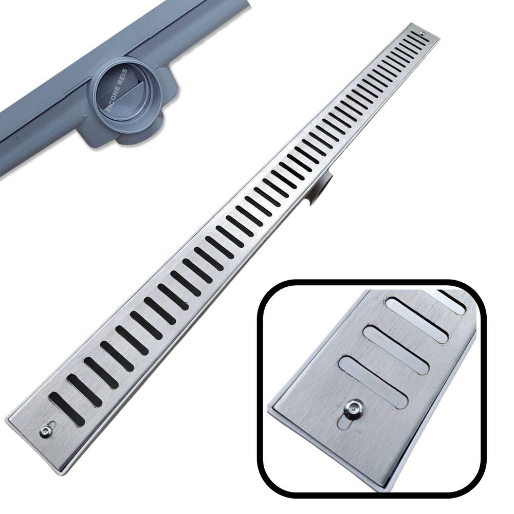 Ralo de Banheiro Abre Fecha 5x70 Inox Cocho Cinza Sifonado