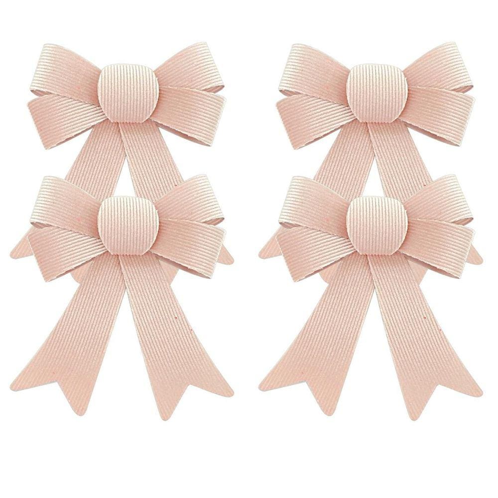 Kit 4 Laços Decorativos Natal Veludo Frisado Rosê Gold 15x17cm - Magizi