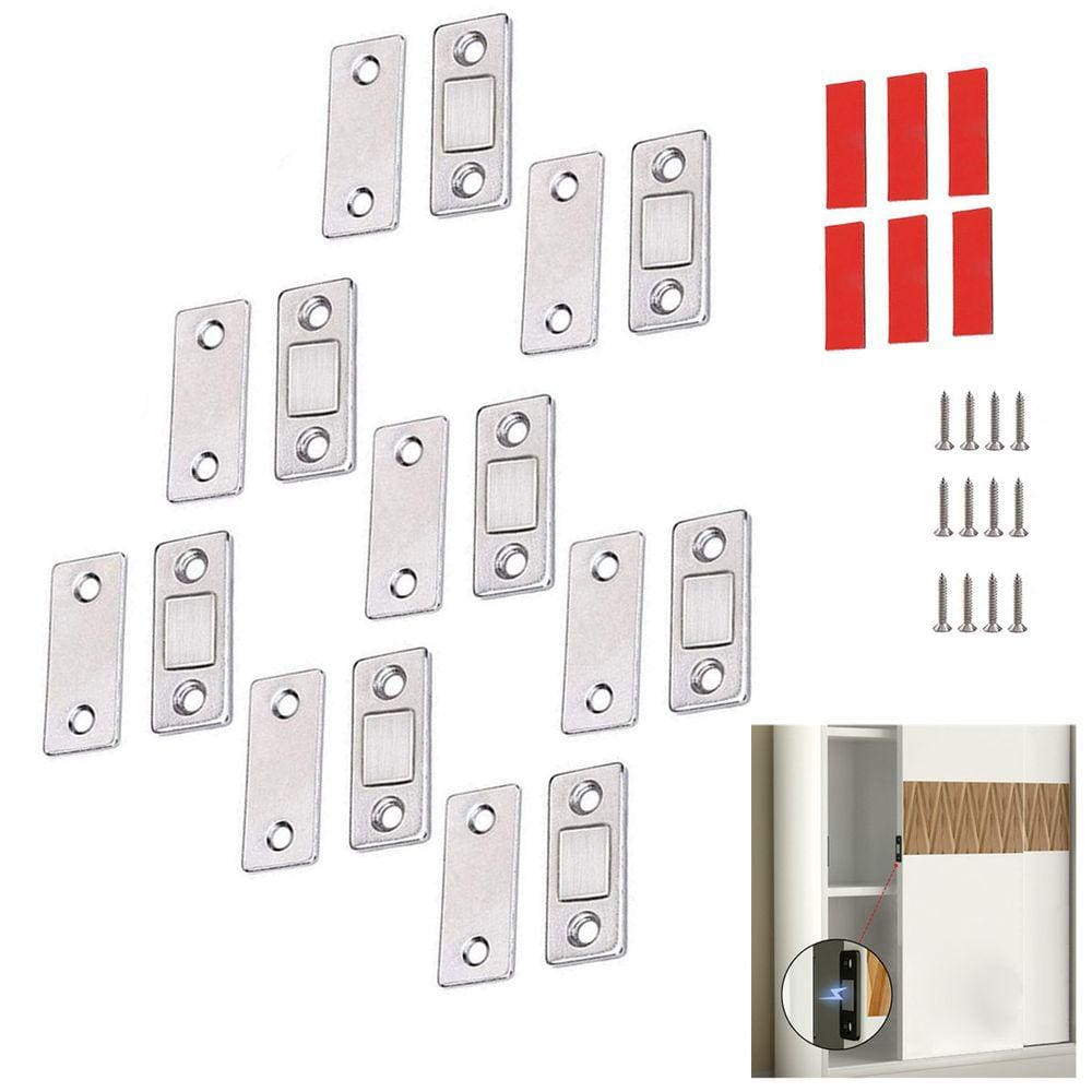 Fecho Ima Magnetico Fecha Trava Armario Gaveta Porta Janela 8 Peças Resistente Ultrafino Segurança Multiuso