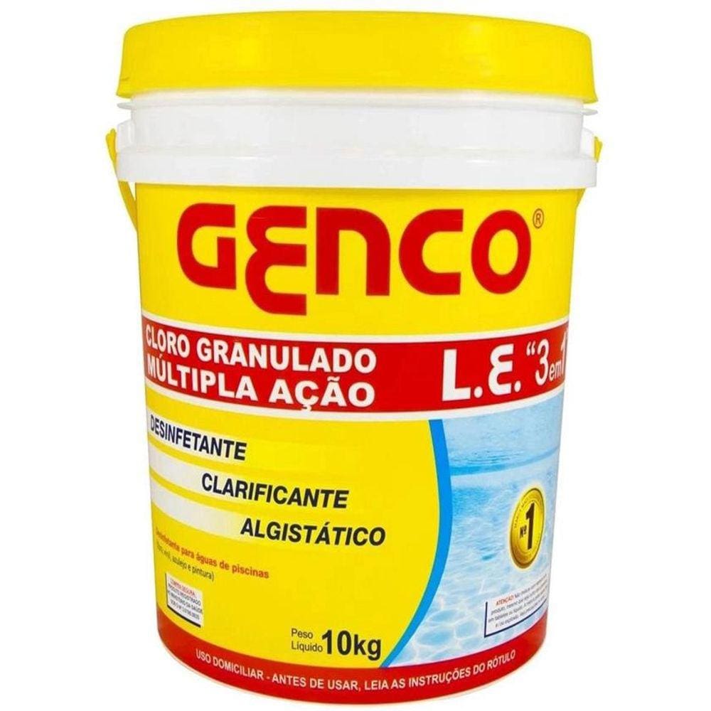 Cloro Para Piscina Genco 3 Em 1 Múltipla ação Balde 10kg