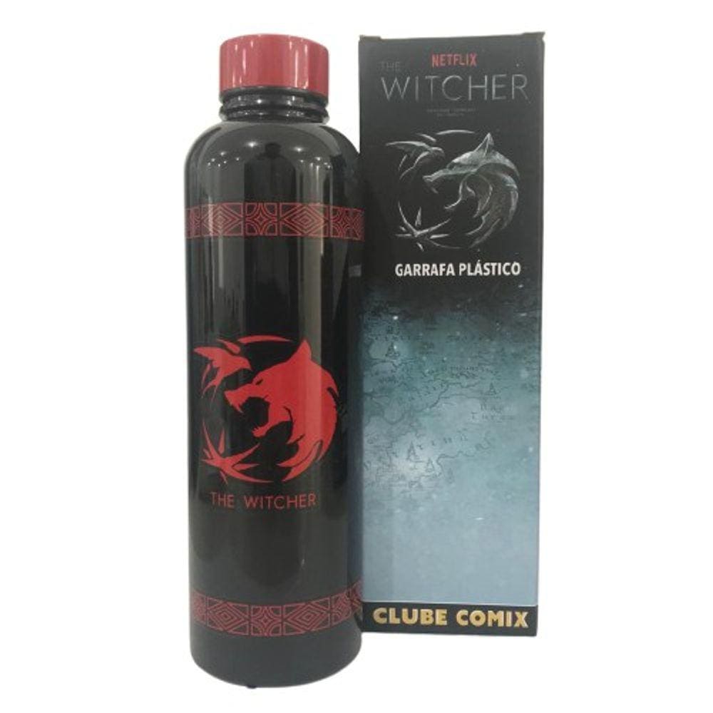 Garrafa The Witcher Beasts Plástica Preta E Vermelho 750ml Oficial Netflix