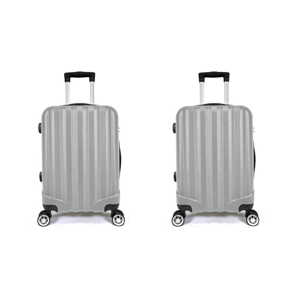 Kit 2 Malas de Bordo 10kg ABS 4 Rodas XH-A122 Prata Prizi