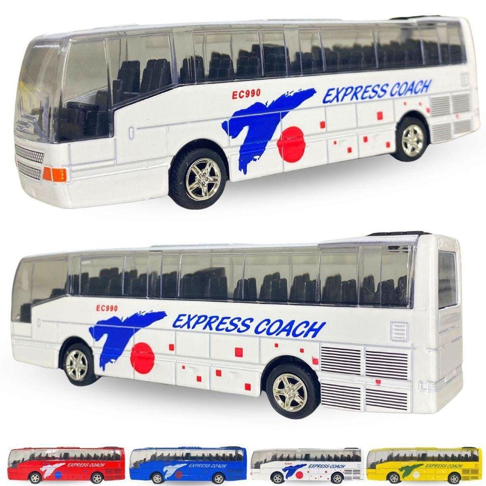 Miniatura Ônibus De Metal Pneus De Borracha - Branco