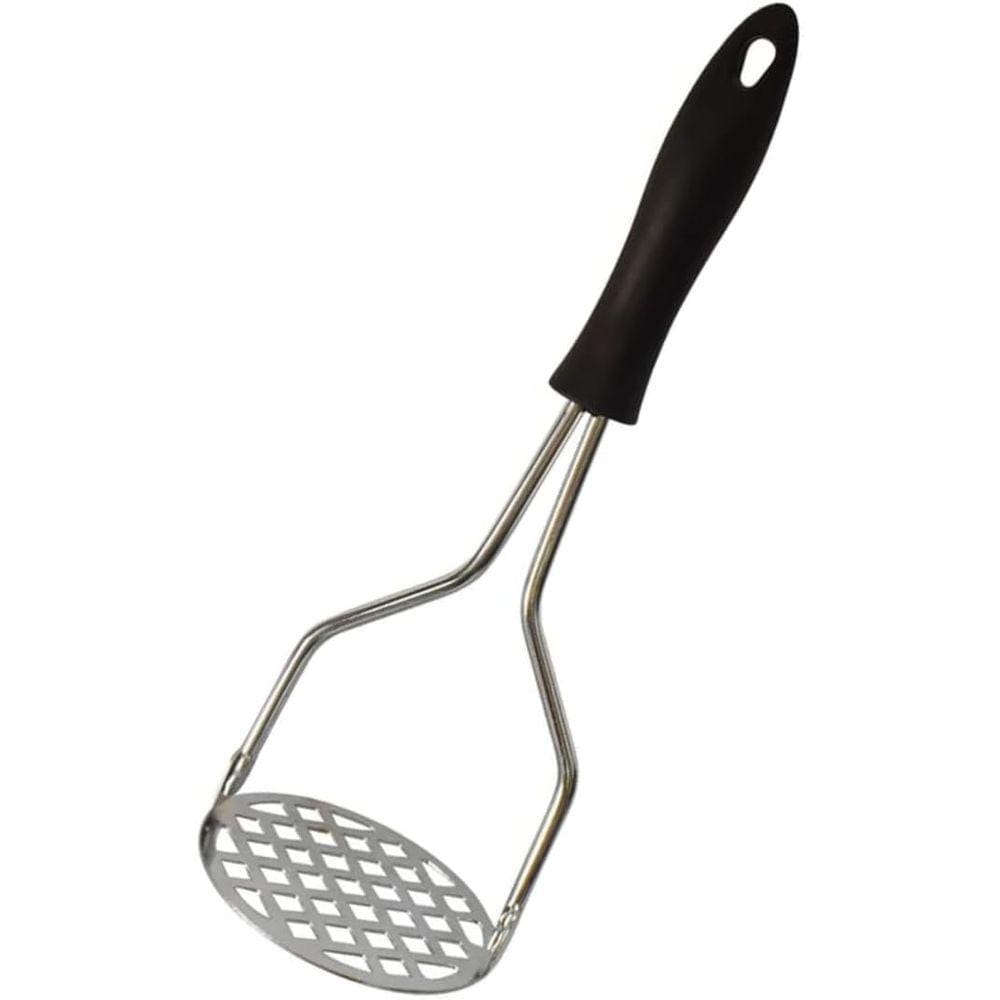 Amassador de Batatas e Legumes Inox Manual Ergonômico Amassador Para Purê com Cabo Plástico Anti Calor
