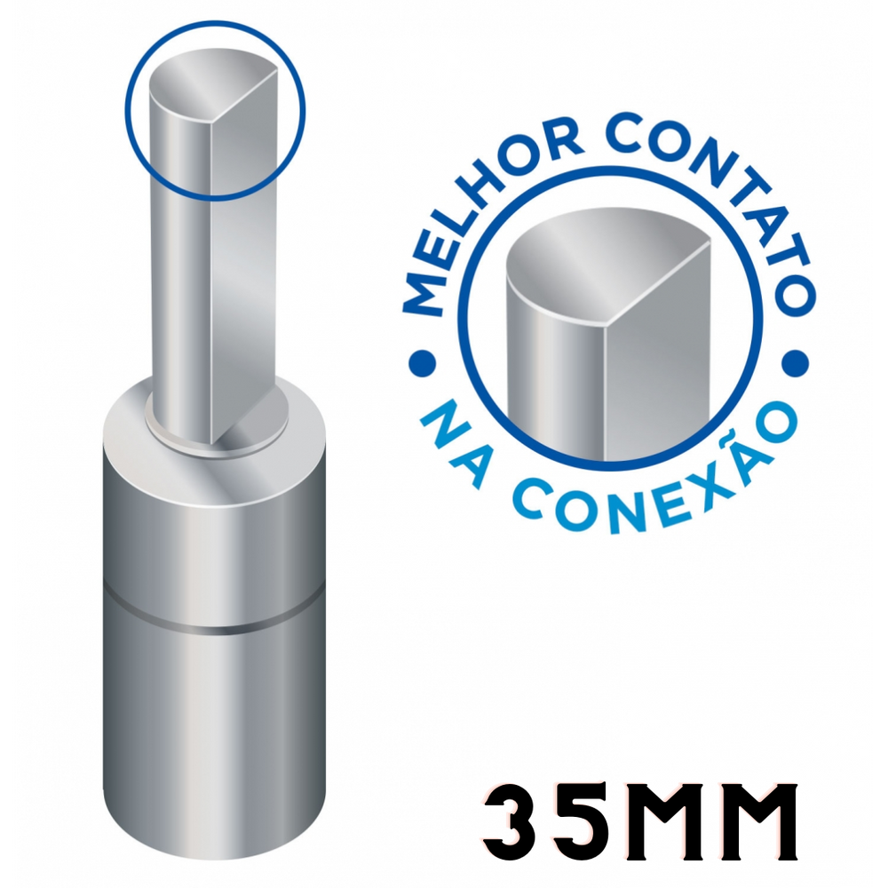 Terminal de Compressão Maciço Pino Curto