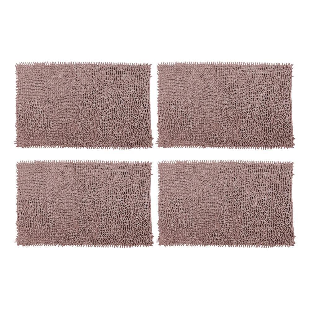 Kit Tapete de Banheiro Bolinha 58 X 38cm 4 Unidades Marrom