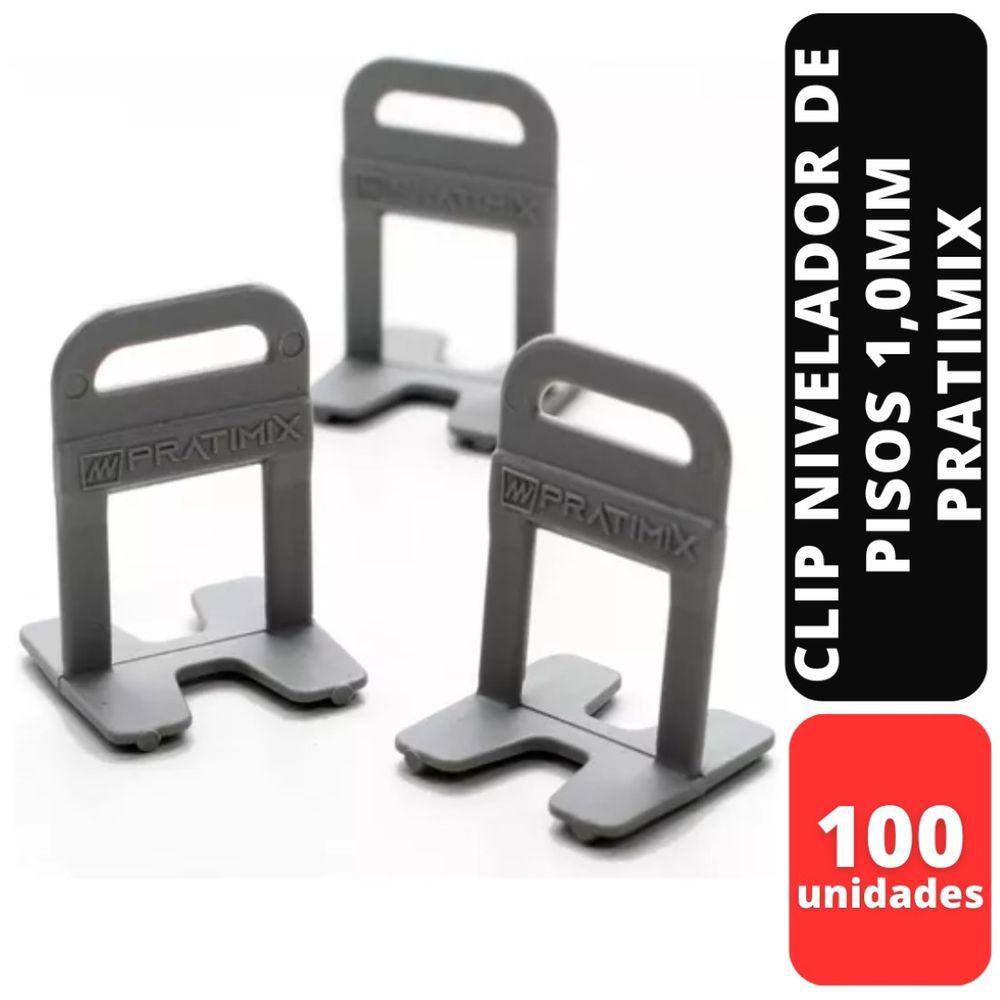 Kit C/100 Clip Nivelador De Pisos 1,0Mm Pratimix