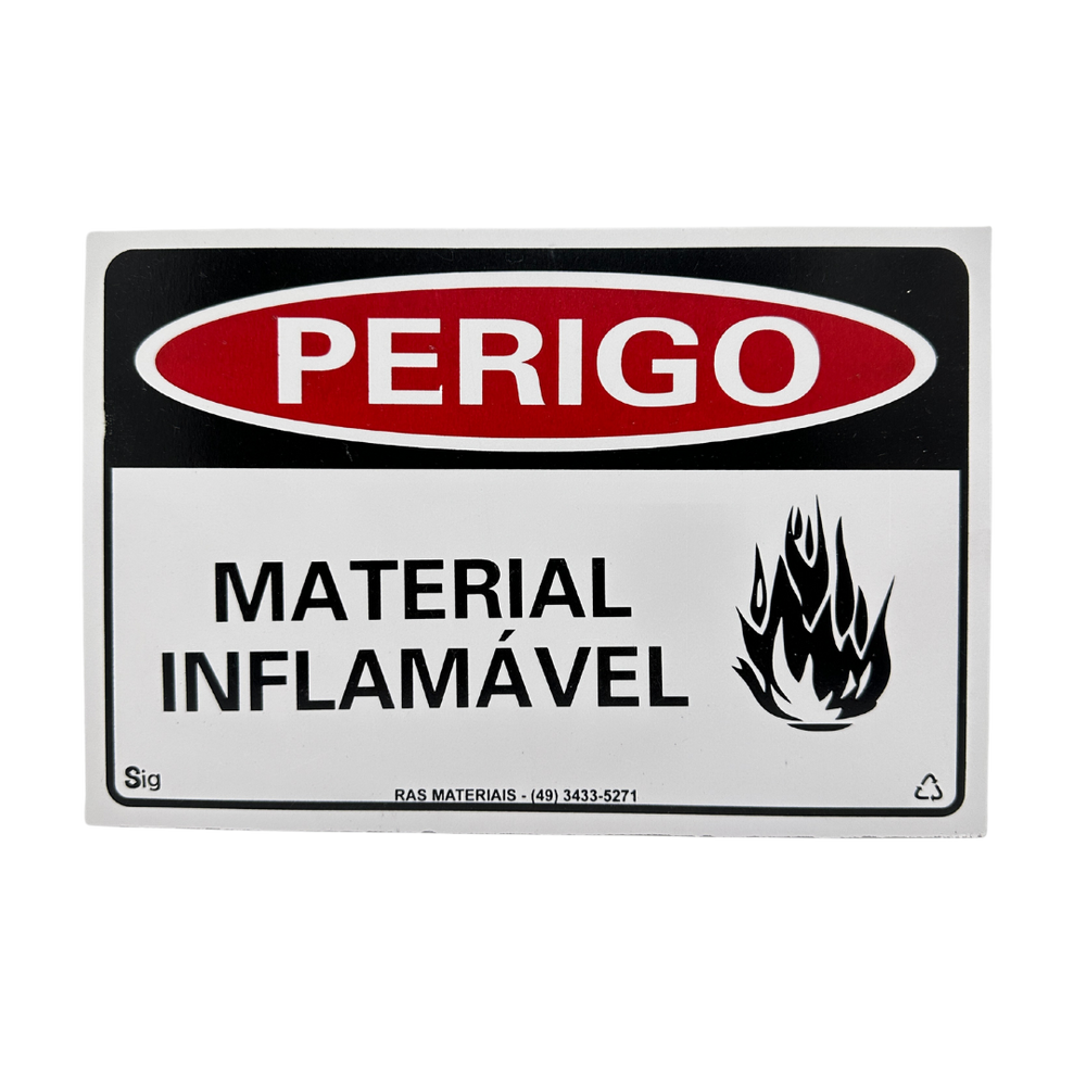 Placa Perigo Material Inflamável