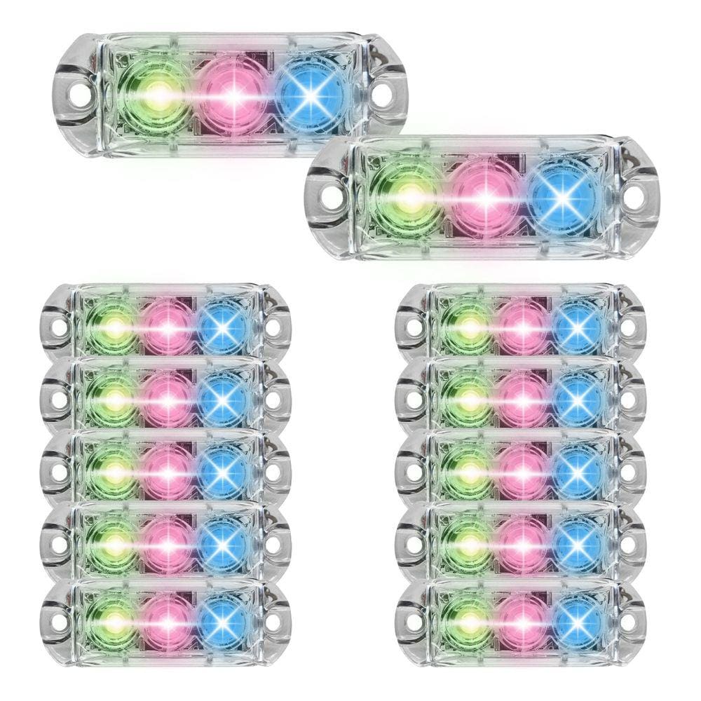 Kit 18 Farol RGB AJK 3 Leds 6W