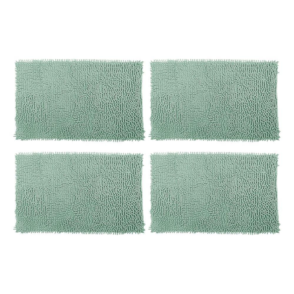 Kit 4 Tapete Bolinha Antiderrapante Macio de Banheiro Verde-Àgua