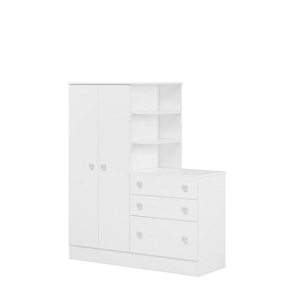 Guarda Roupa Infantil com Comoda Doce Sonho Branco - Qmovi