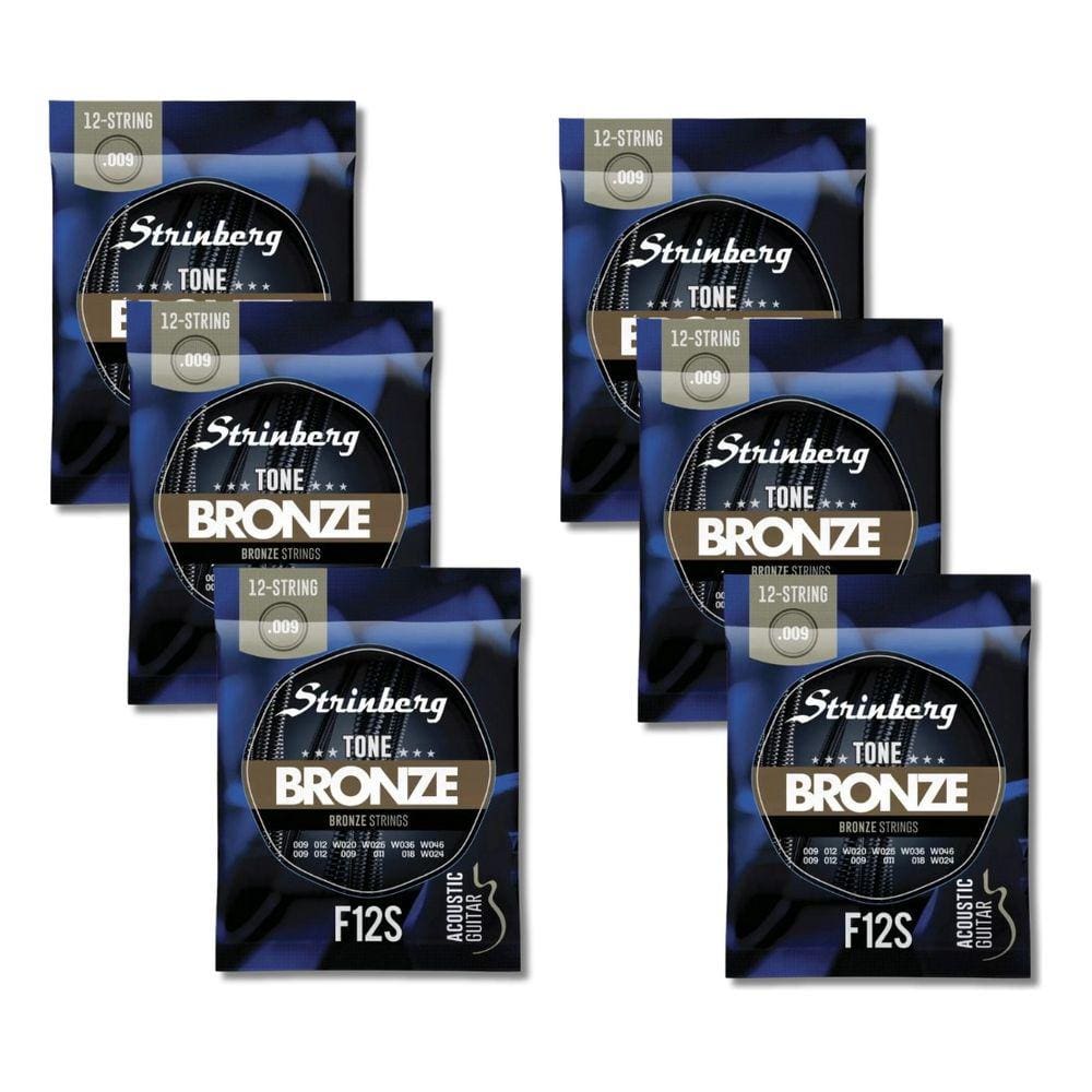 Kit 6 Encordoamento Strinberg Para Violão F12S - 12 Cordas
