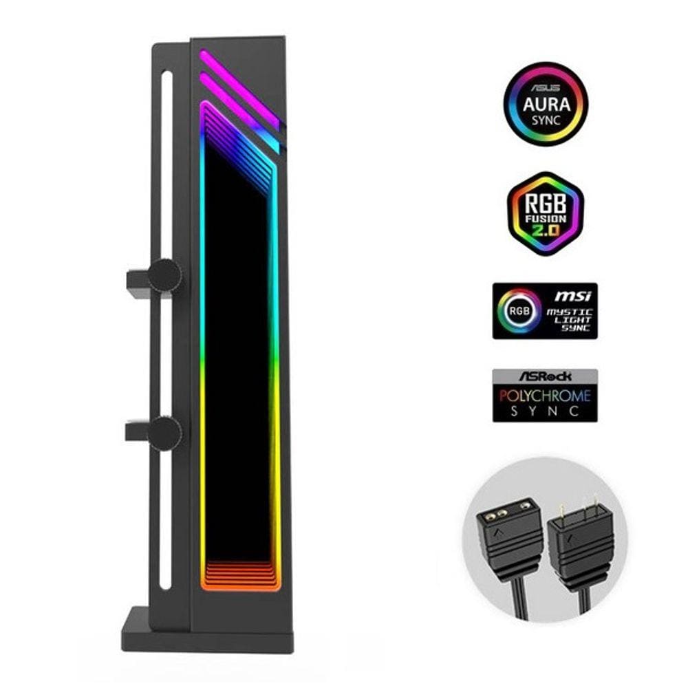 Suporte Placa de Vídeo Gpu Argb Led Infinito 5v 3pin Preto