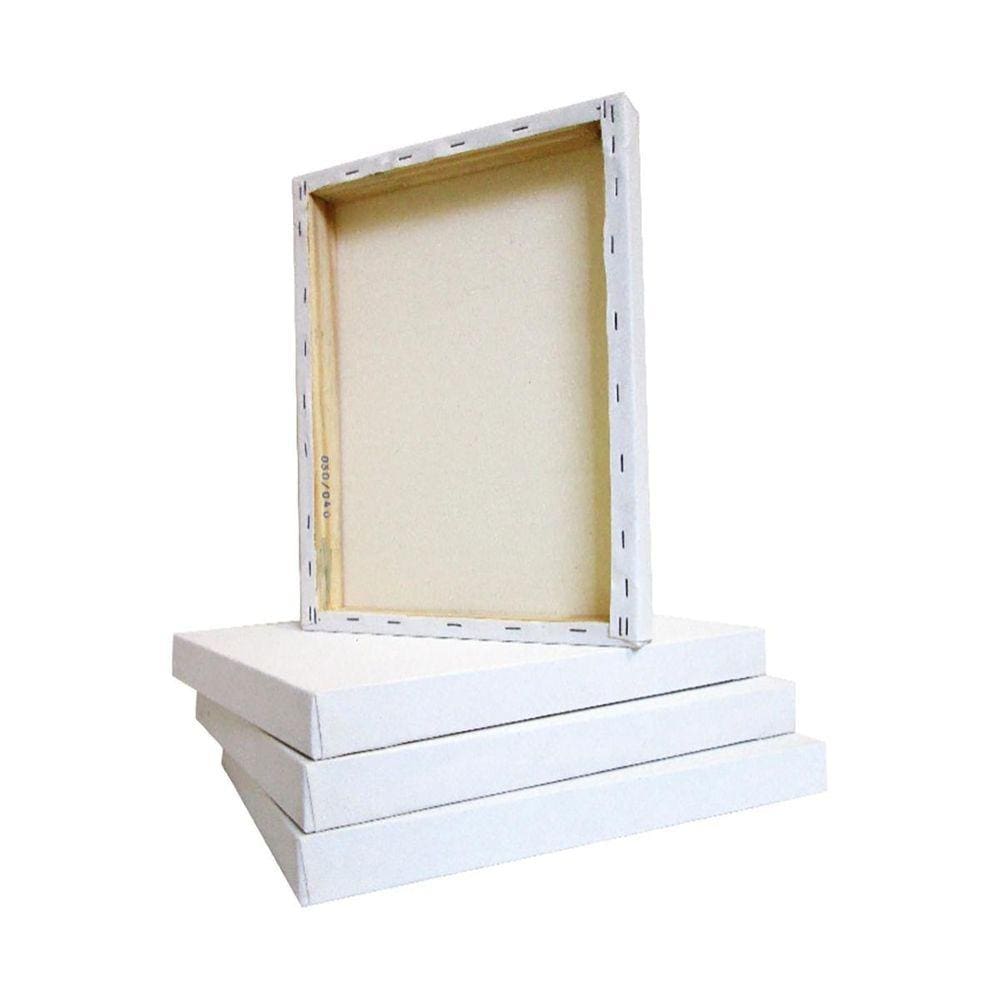Tela Branca Para Pintura Quadro Canvas Arte Kit 4Un 30X25Cm