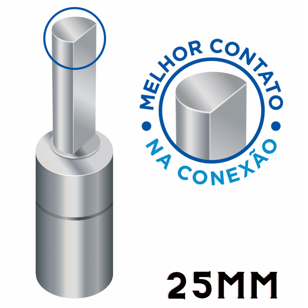 Terminal de Compressão Maciço Pino Curto