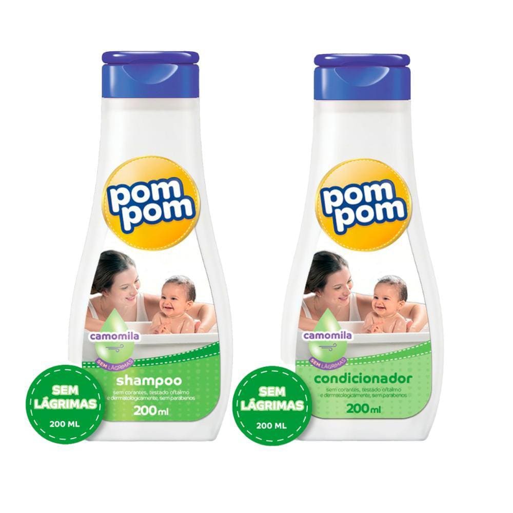 Kit Shampoo Pom Pom Camomila 200ml + Condicionador Pom Pom Camomila 200ml
