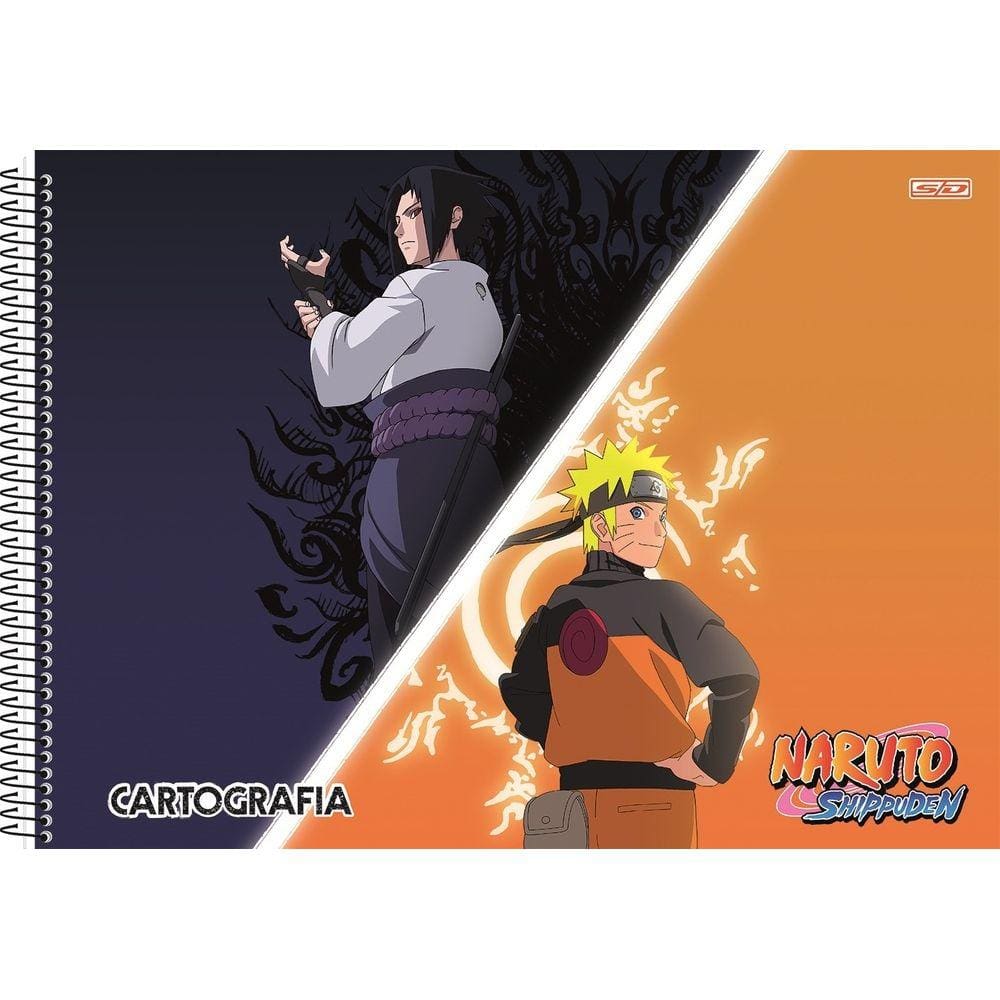 Kit 1 Caderno 10 Materias + 1 Caderno De Desenho Naruto Sd