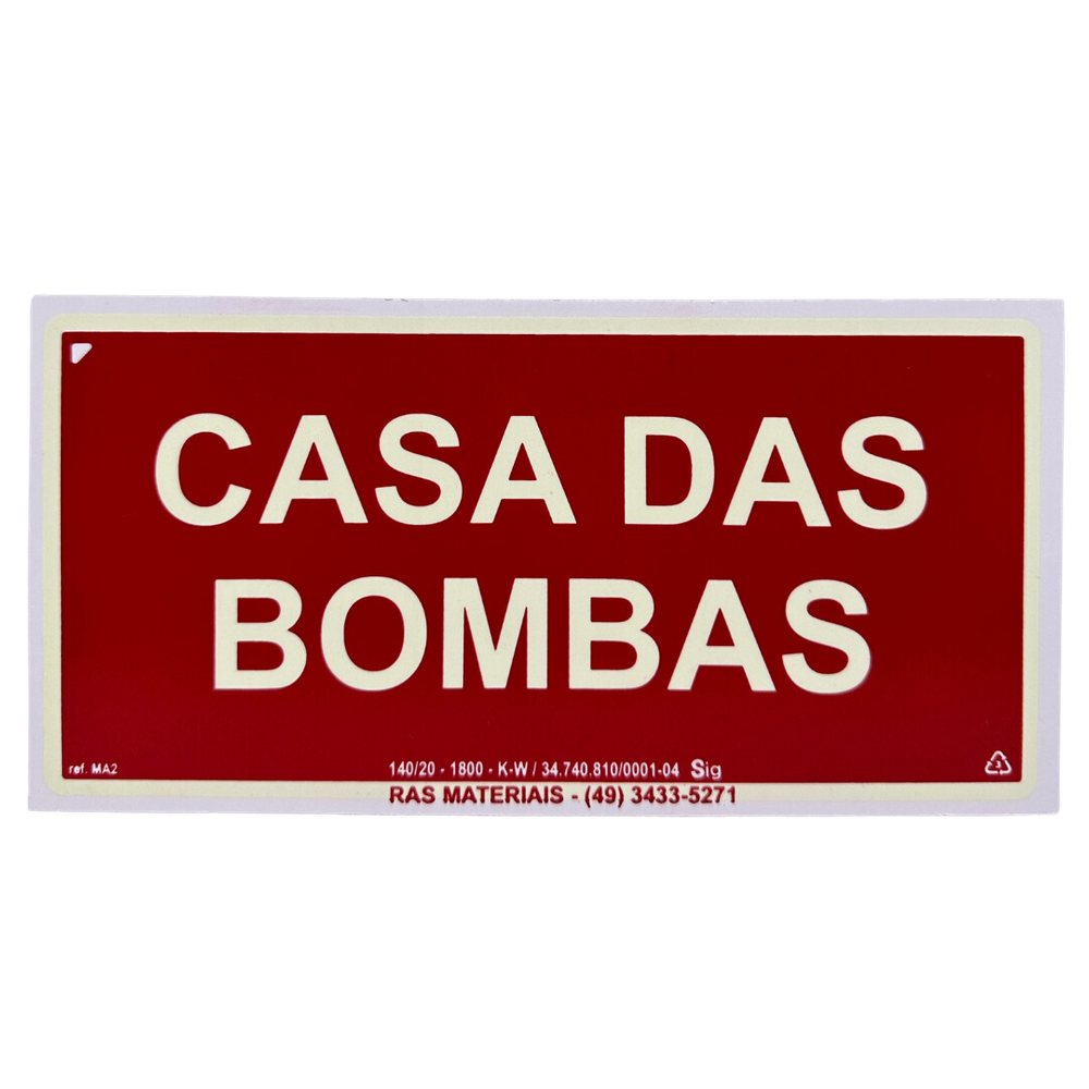 Placa Fotoluminescente Casa das Bombas