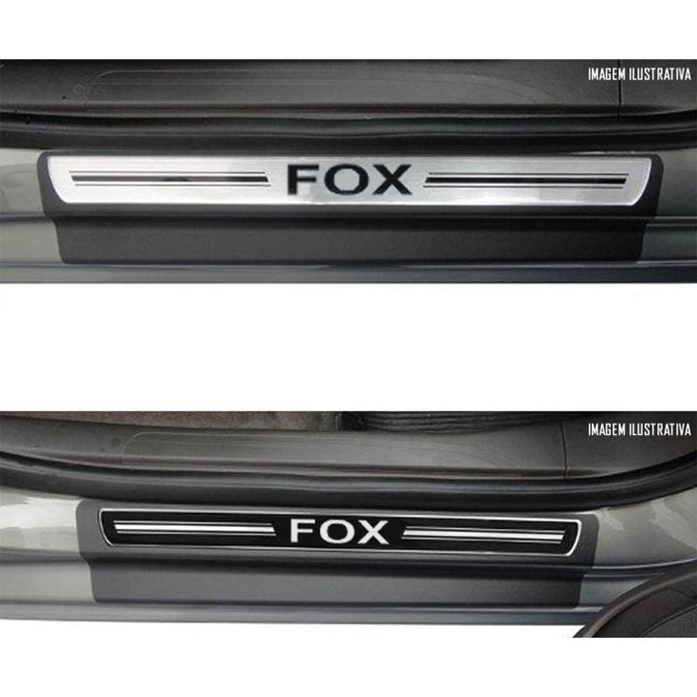 Jogo Soleira Premium Elegance Vw Fox 2003 á 2015 - ( Vinil + Resinada 4 Peças )