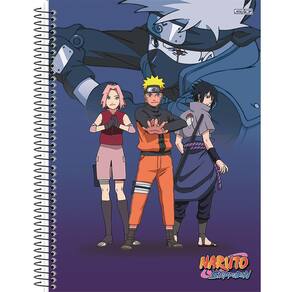 CADERNO BROCHURA PEQUENO 1/4 ANIME NARUTO SHIPPUDEN 80 FOLHAS