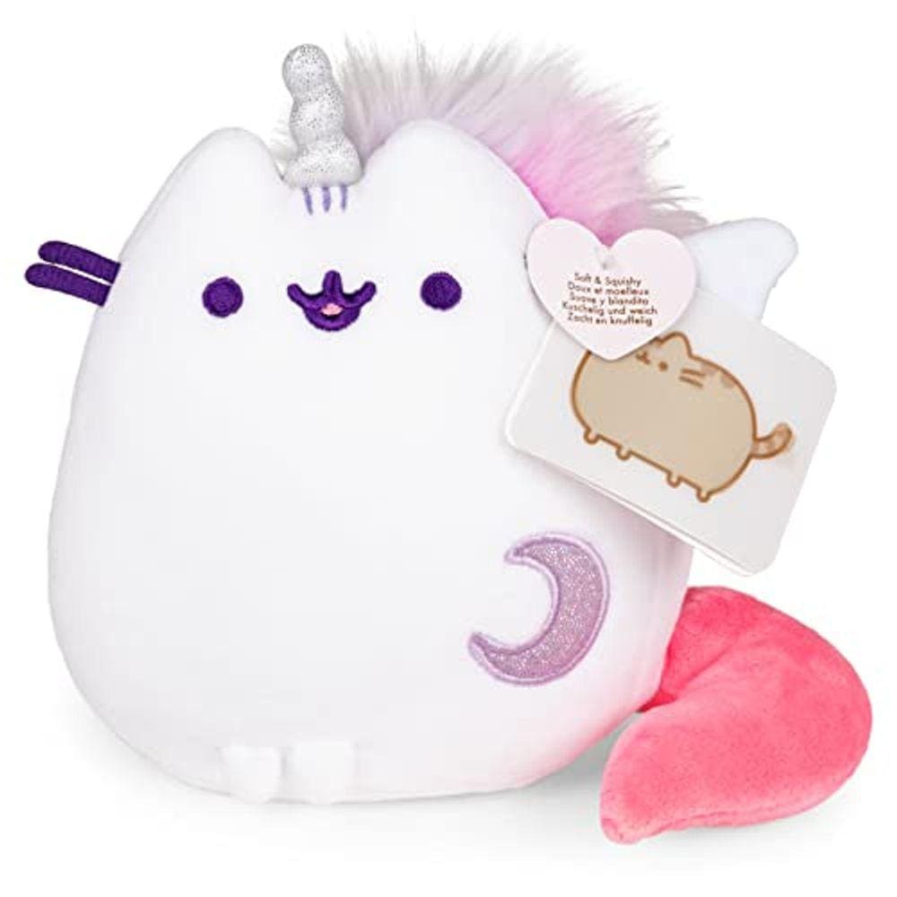 GUND Pusheen Super Pusheenicorn Extra Squishy Squisheen Gato de Pelúcia de Pelúcia, Branco, 6 "