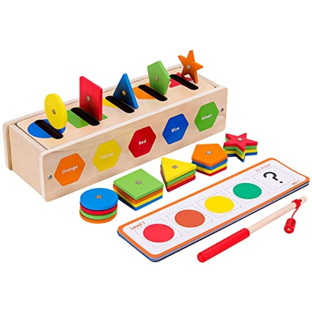 AISHUN Forma de madeira Sorter & Empilhamento de brinquedos para crianças 3