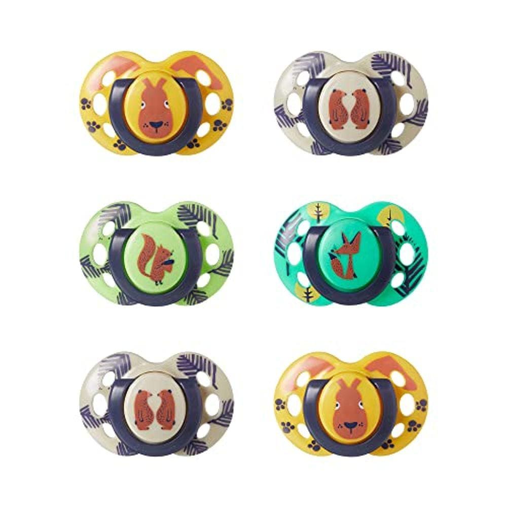 Chupetas Tommee Tippee Fun Style, Design Simétrico, Silicone sem BPA, 18-36m, 6 Contagem