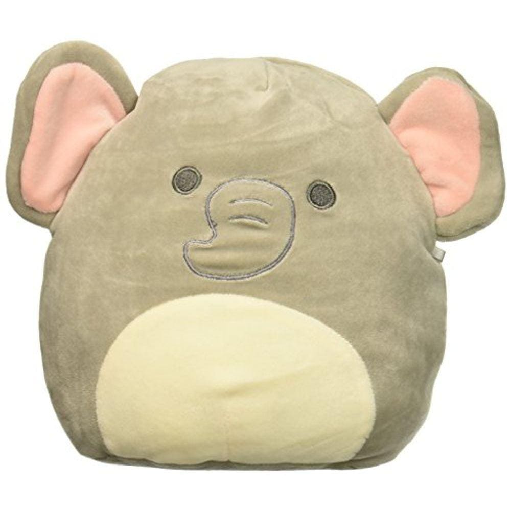 SQUISHMALLOW 8 polegadas Emma the Baby Elephant com travesseiro de brinquedo de pelúcia infantil chocalho, cinza, 8 polegadas
