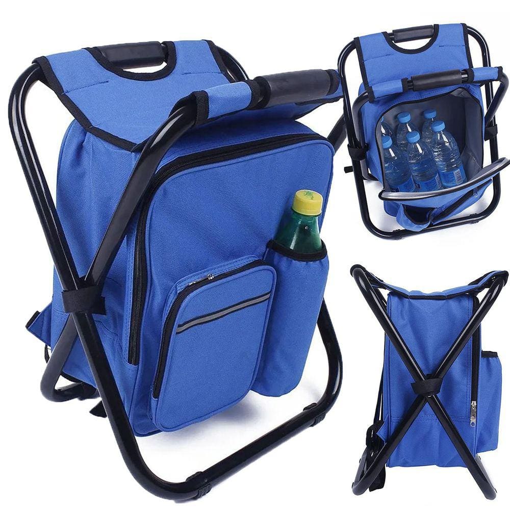 Cadeira Mochila Banqueta Bolsa Semi Termica Praia Pesca Camping Conserva Alimentos Pescaria Acampamento