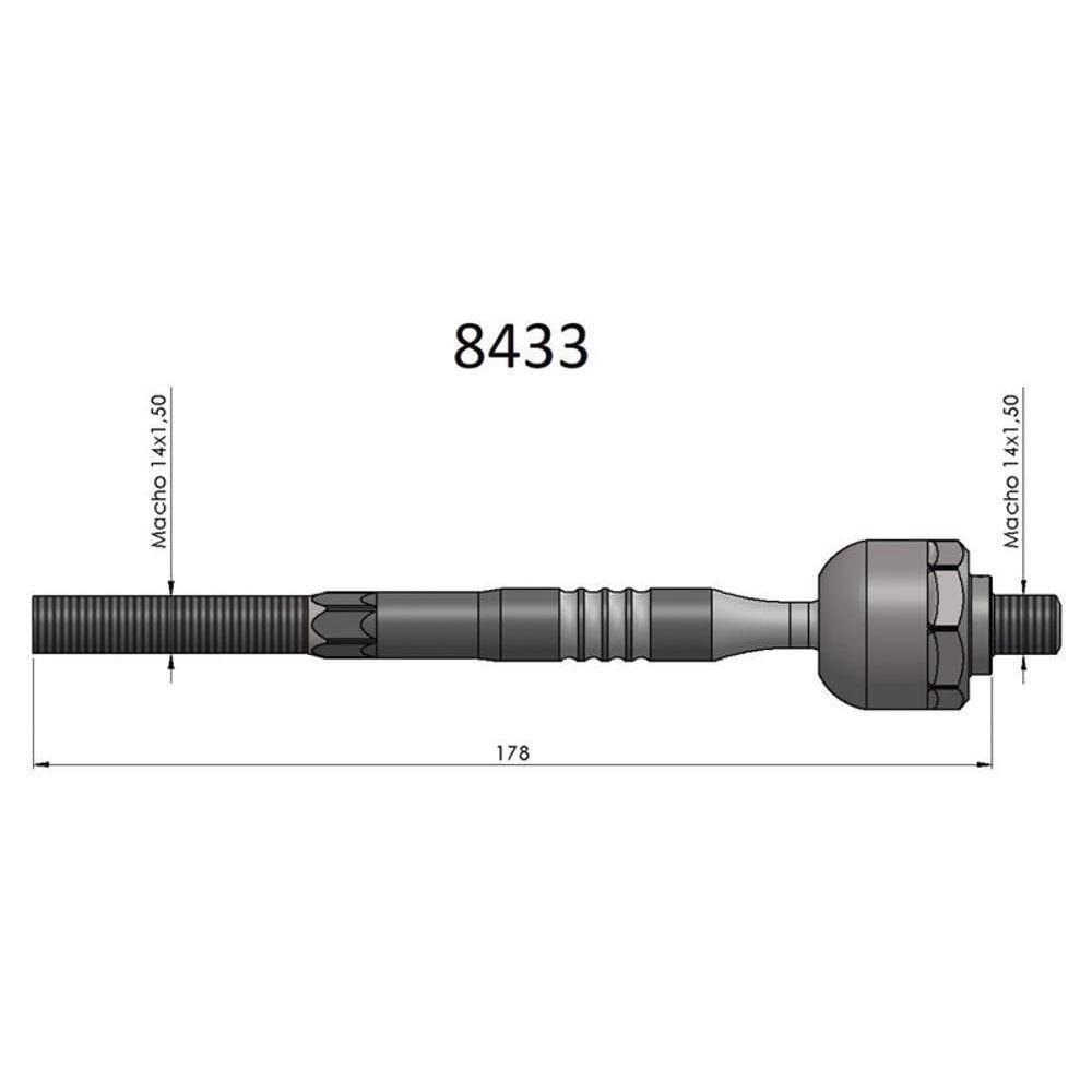 Barra Axial Fusion 2010 A 2012 Bortec Ba 8433