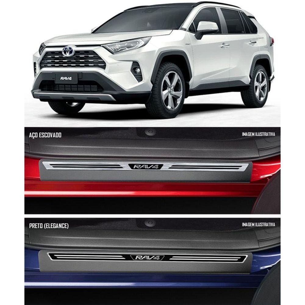 Jogo Soleira Premium Elegance Toyota Rav4 2020 - 4 Portas ( Vinil + Resinada 8 Peças )
