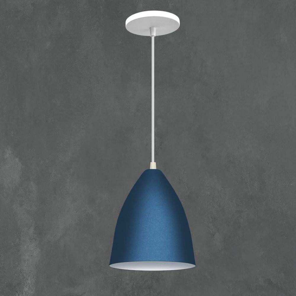 Lustre Pendente Modelo Vegas Luxo Azul Com Branco