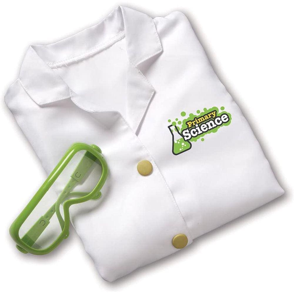 Equipamentos de laboratório de recursos de aprendizagem, fantasia de cientista de jogo de mentira, equipamento de laboratório para crianças, idades 3+