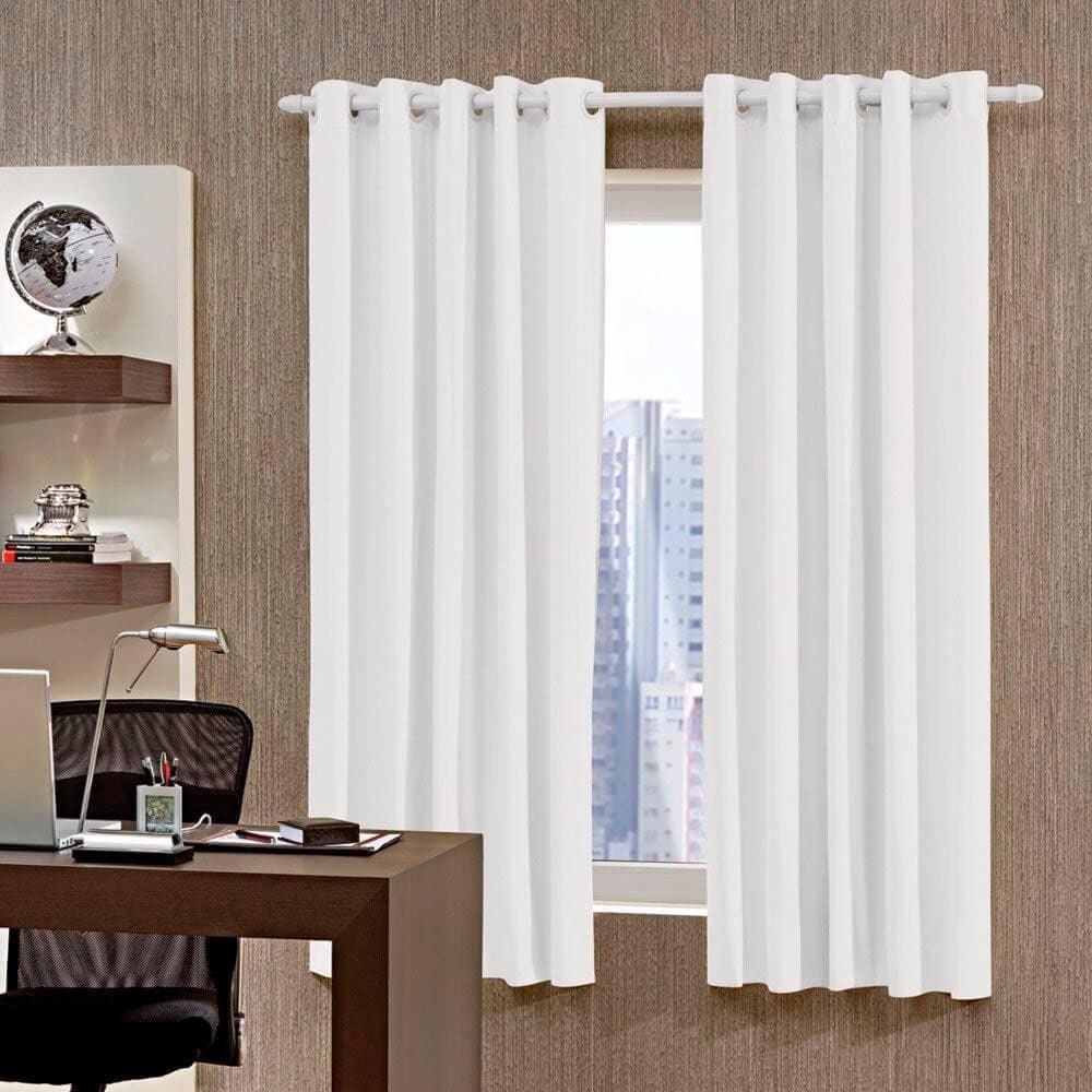 Cortina Corta Luz Plástico Pvc Para Varão 4,20X2,50M Branco/Cinza - Bella Janela
